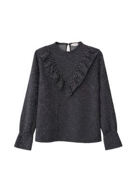 h&m ruffle polka dot blouse